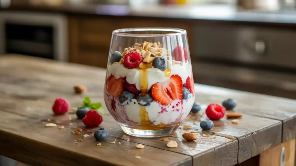 Minute Greek Yogurt Parfait with Berries and Nuts