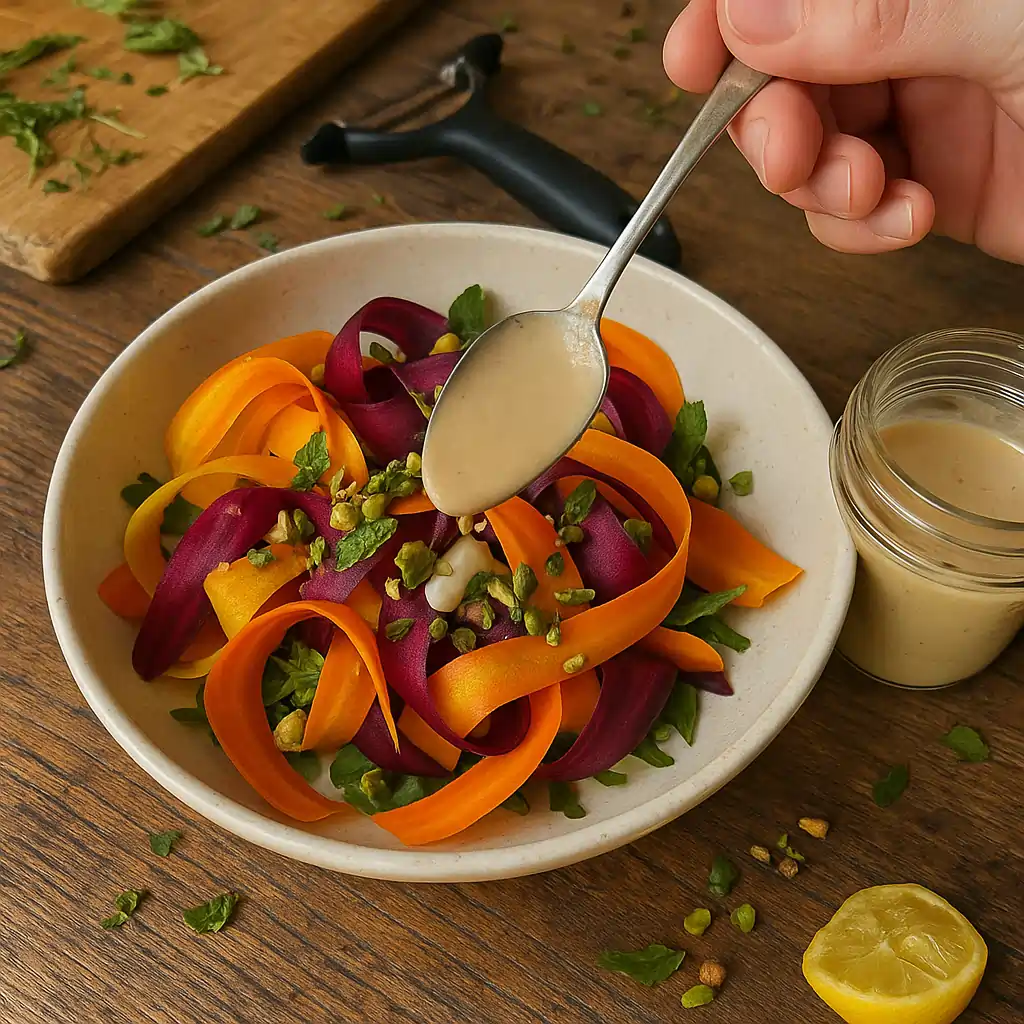 Rainbow Carrot Salad with Tahini-Lemon