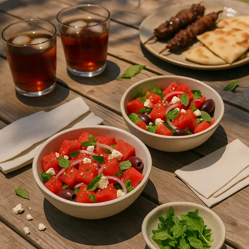 Watermelon Feta Mint Salad Serve